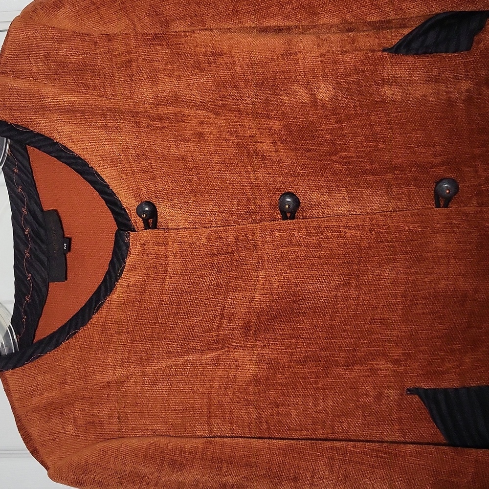 Elegant Women's Brown Teddy Jacket with Black Details - Picture 4 of 6
